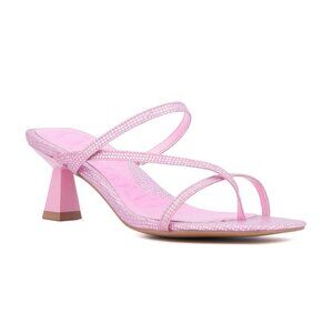 NiB Olivia Miller Women's Strappy Open Toe Heeled Sandals Pink Size 7 $80 RY1405